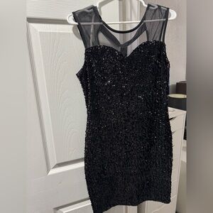 Blackheart Short Black Sequence Dress